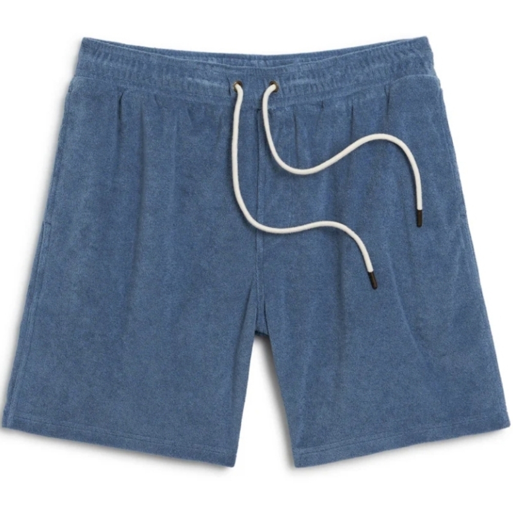 Dandy Del Mar Preppy Luxury Resortwear Terry Cloth Tropez Short in Blue 3XL